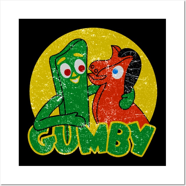 90s Distressed Gumby Wall Art by HDNRT